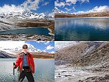 08 Jerome Ryan At Taro Tso The pilgrims complete up to three circumambulations of the lake and then return to Nyalam the same day they arrive. I walk to the far end of the lake and have my lunch next to a newly built house before continuing on towards Drakpochen.